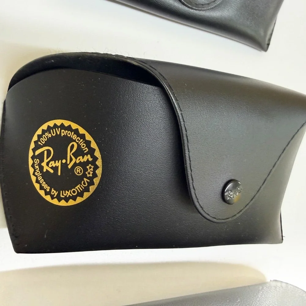 Ray-Ban Sunglasses Case Lot of 3 Black Faux Leather Replacement Covers Used